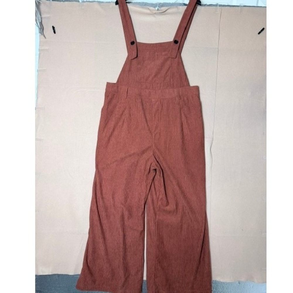 Cider Women's 0XL Rust Corduroy Overalls Wide Leg Jumpsuit Pinafore